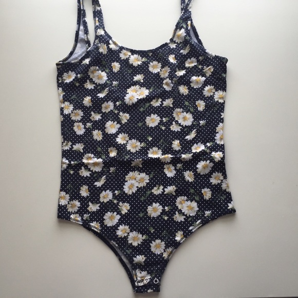 Cute floral/dotted low back body suit