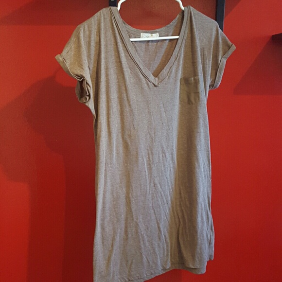 Tan t-shirt dress