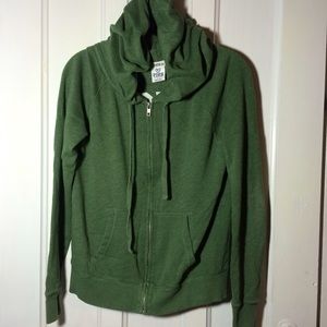 Green full zip up PINK hoodie
