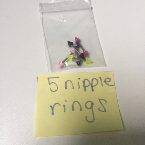 Five NWT in pack nipple ring body jewelry