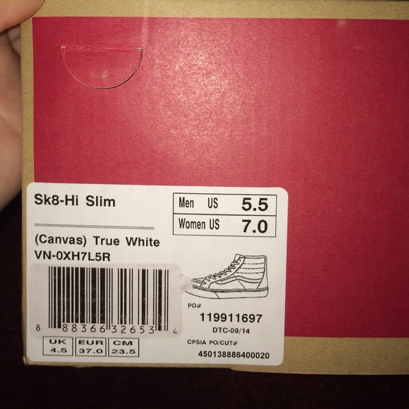 SOLD✔️ Sk8-Hi Slims True White - Picture 4 of 4