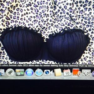 Black bathing suit bandeau top