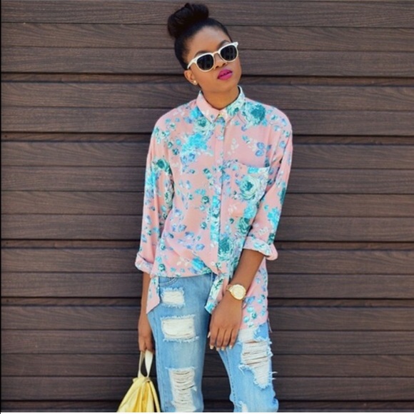 Missguided Tops - Floral Button Up Shirt