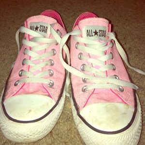 Pink Converse with colored in black back