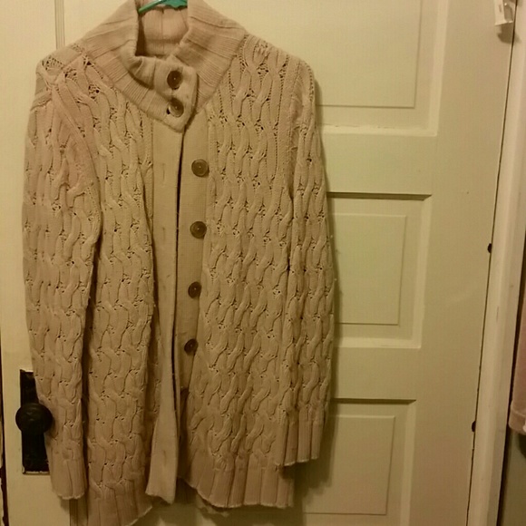 Heavy knit cardigan.