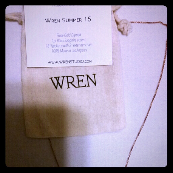 WREN  Petite Rose Gold Heart w/Black Sapphire