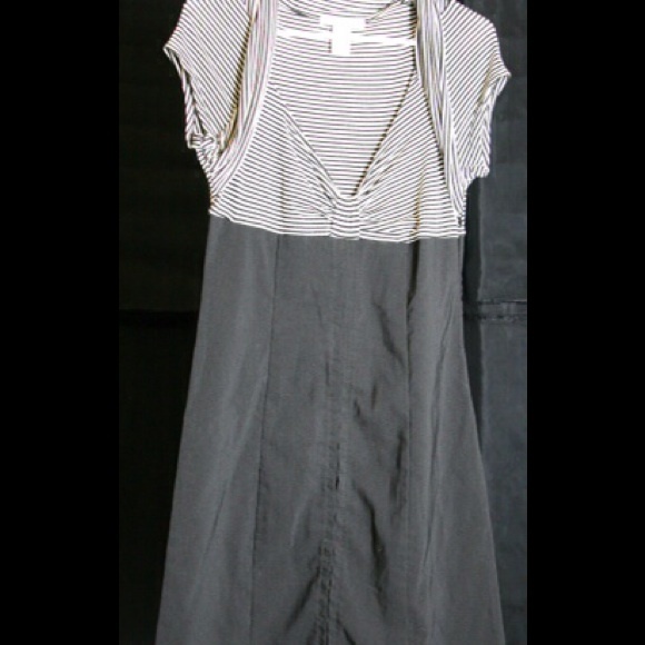 Black and white striped dress