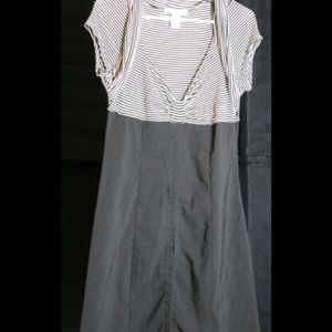 Black and white striped dress