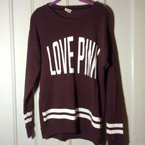 PINK long sleeve scoop neck sweater