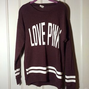 PINK long sleeve scoop neck sweater