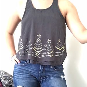 Hollister grey crop tank :)
