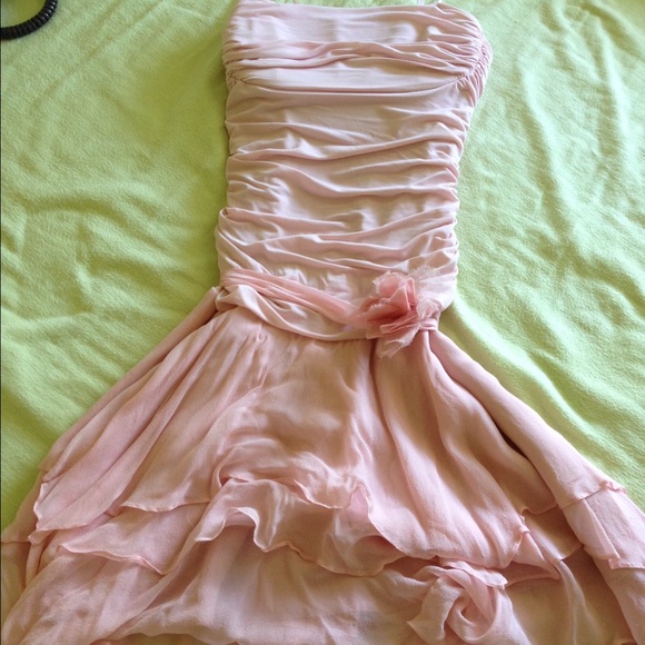 BCBGMaxazria ballet pink chiffon dress