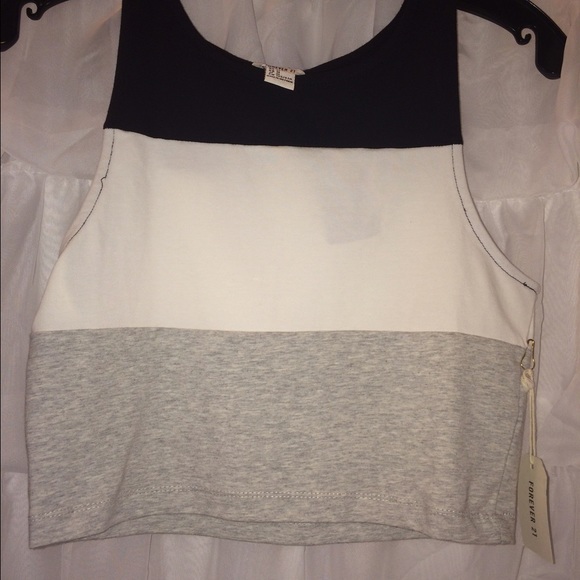 Black, White, and Grey Crop top Tank