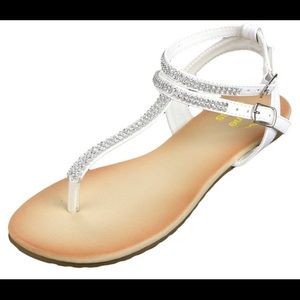 RHINESTONE, white sandals!!