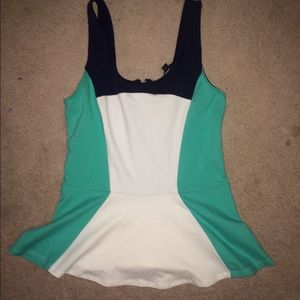 Express Color block peplum top