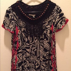 Embroidered collar shift dress from Anthropologie!