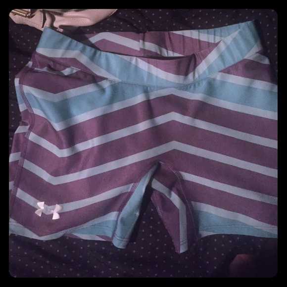 Teal & purple Under Armour spandex!