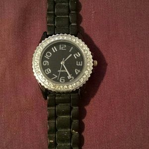 Black beaded watch