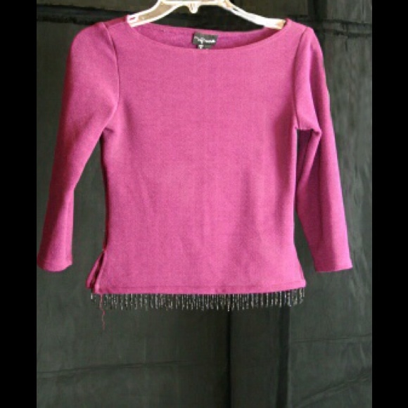 Purple shirt with fringe