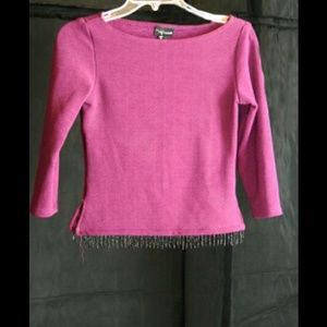 Purple shirt with fringe