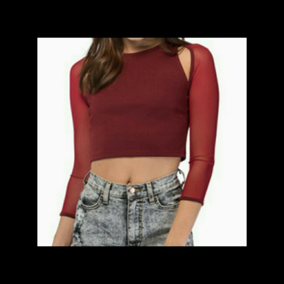 Reserved . Burgundy Crop Top
