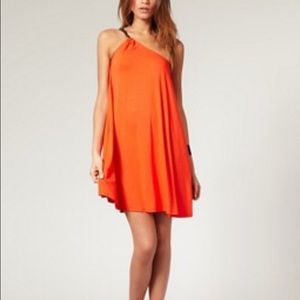 BRAND NEW One Strap Orange Swing Dress