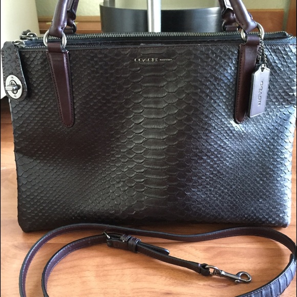 Coach Handbags - Sold COACH TURNLOCK BOROUGH BAG PYTHON EMBOSSED