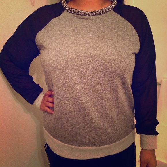 Mesh Bedazzled Sweater