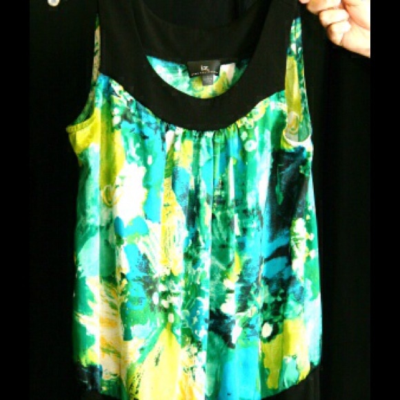 Green, Blue and Black top