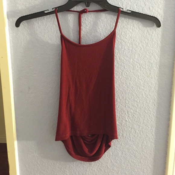 Maroon colored Brandy Melville halter top