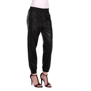 BLANK CANVAS BLACK LEATHER SWEAT PANT