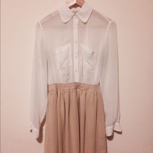 Sparkle & Fade (UO) Sheer Collared Dress Size S
