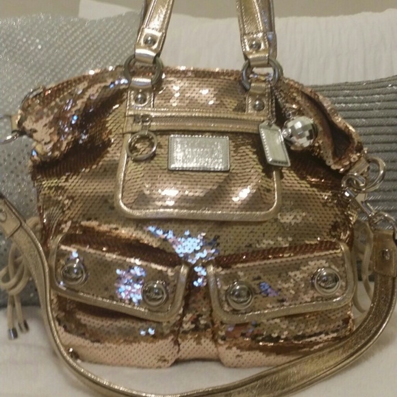 Coach Handbags - Coach Poppy Gold Sequin handbag