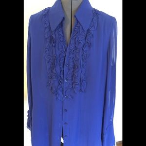 Gorgeous and ultra girly royal blue blouse!