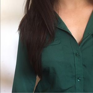 Forest Green AEO Button Down Blouse