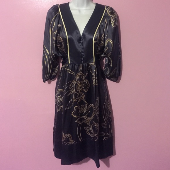 NWT BCBGMaxAzria Woven Kimono Satin Silk Dress - Picture 1 of 3