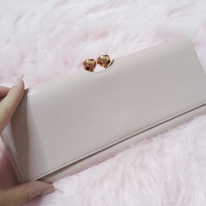 Ted Baker Bags - Ted Baker Light Pink Clutch w/ Crystal Clasp Ted Baker Bags - Ted Baker Light Pink Clutch w/ Crystal Clasp
