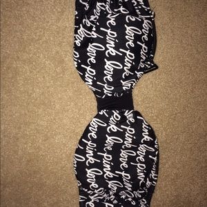 PINK strapless swim top