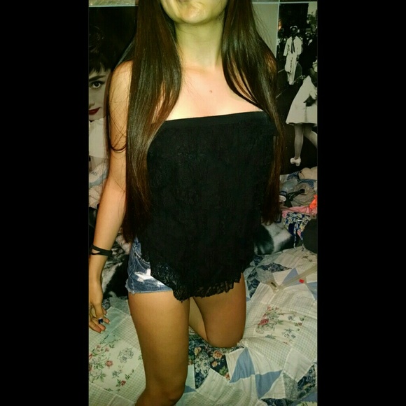 Black Lace Tube Top