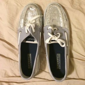 Silver Sparkle Sperry Top Slider