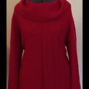 Red Cable Knit Sweater!