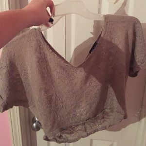 Gray Crop Top