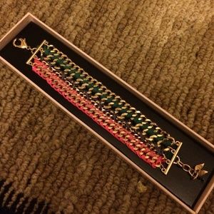 Victoria's Secret goldstone bracelet w/pink & turq