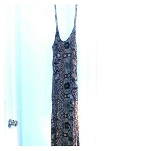 Paisley print maxi dress long.  " size medium"