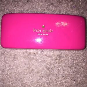 Kate Spade pink and orange glasses case