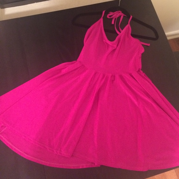 American Apparel Large Fuchsia Skater Dress