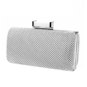Jessica McClintock Silver Elegant Mesh Clutch