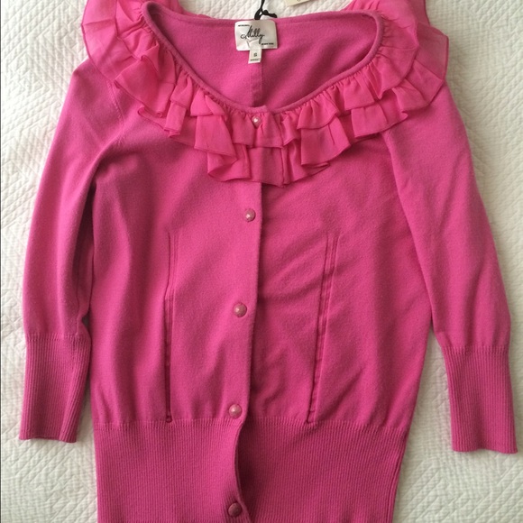 Pink ruffle Milly sweater