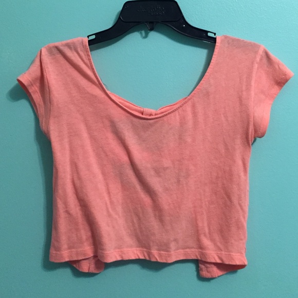Peach open back Croptop