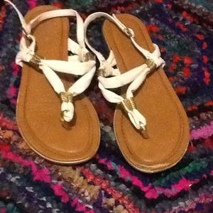 White leather sandals